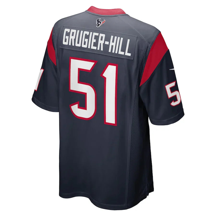Custom #51 Navy HOU Football Shirt Top