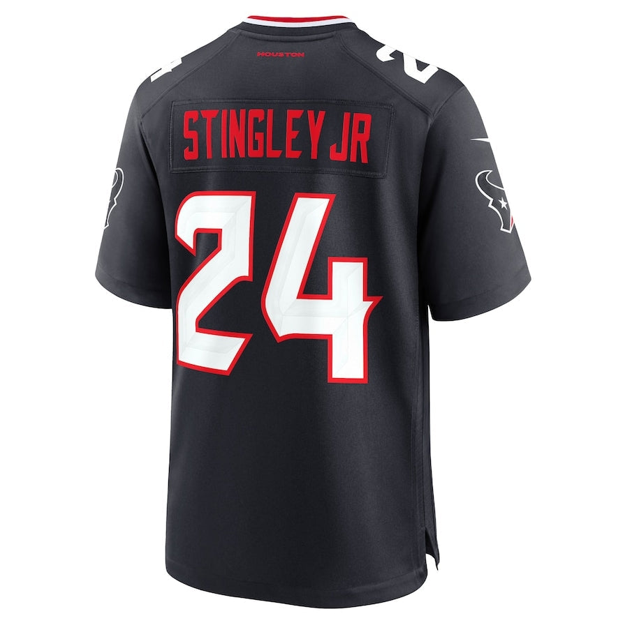 Custom #24 Navy HOU Football Shirt Top