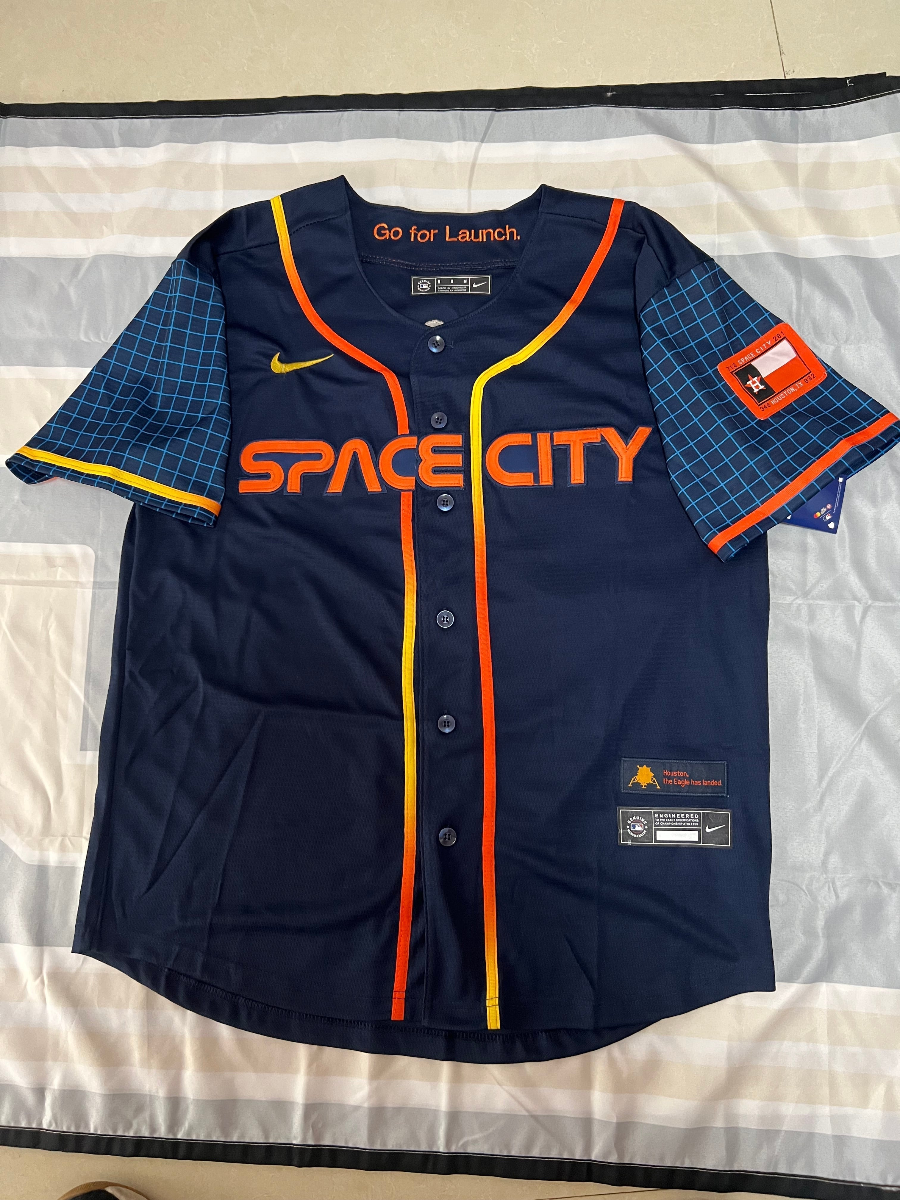 Custom #44 Navy 2022 City Connect HOU Baseball Shirt Top