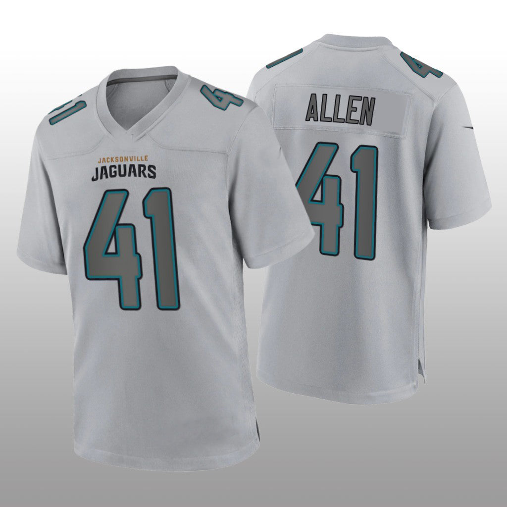 Custom #41 Gray JAX Football Shirt Top