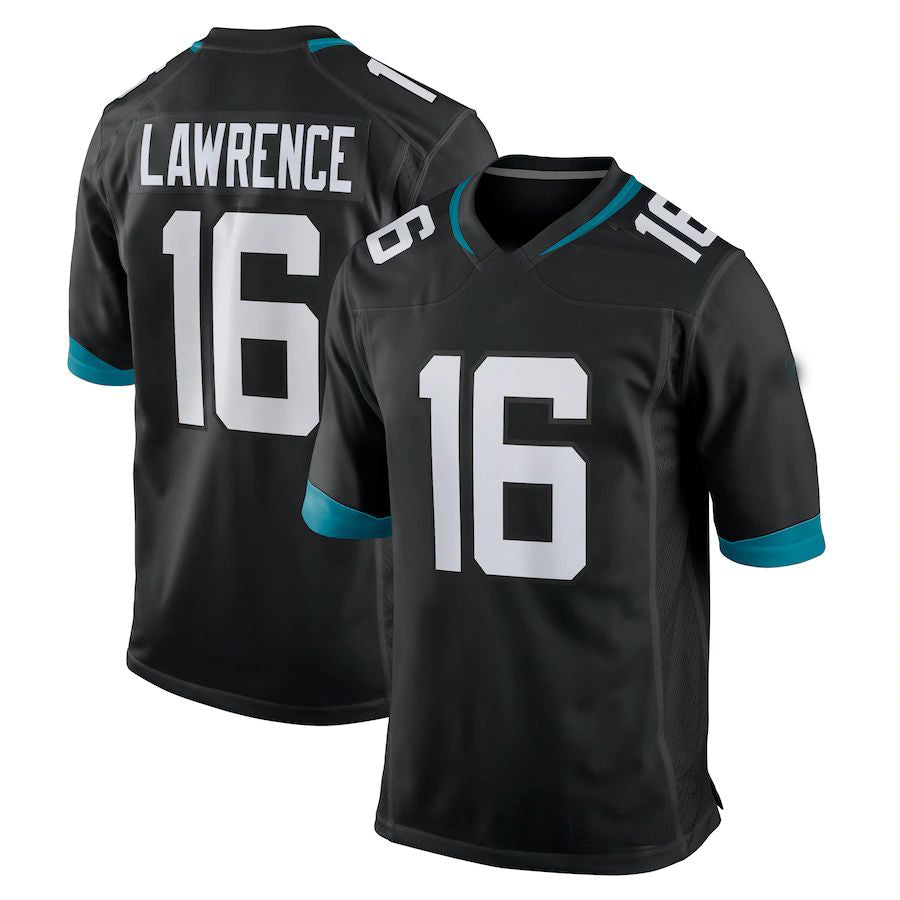 Custom #16 Black JAX Football Shirt Top