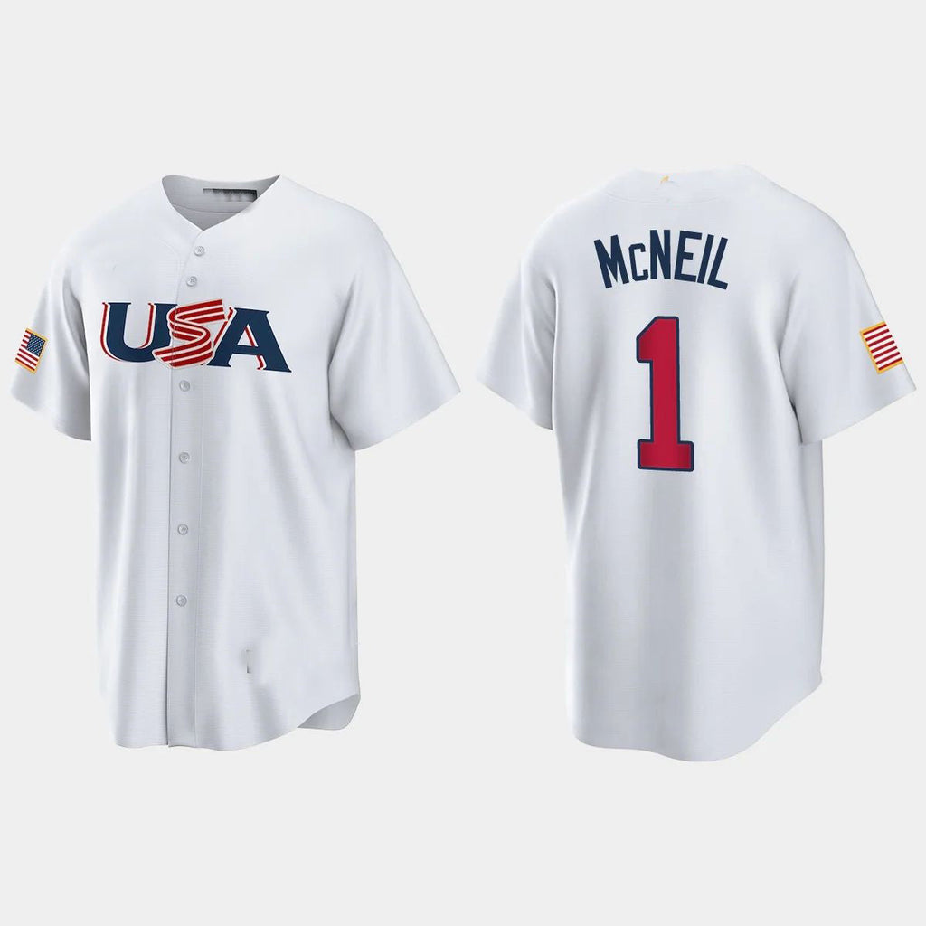 Custom #1 White 2023 NYM Baseball Shirt Top