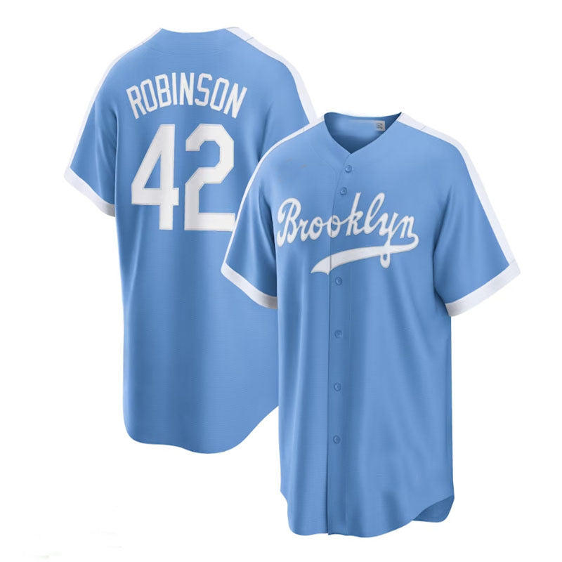 Custom #42 Light Blue LAD Baseball Shirt Top