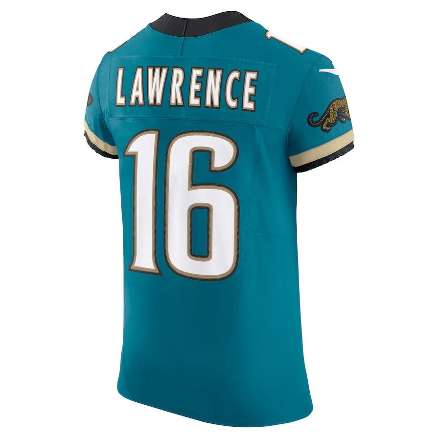 Custom #16 Teal Throwback JAX Football Shirt Top