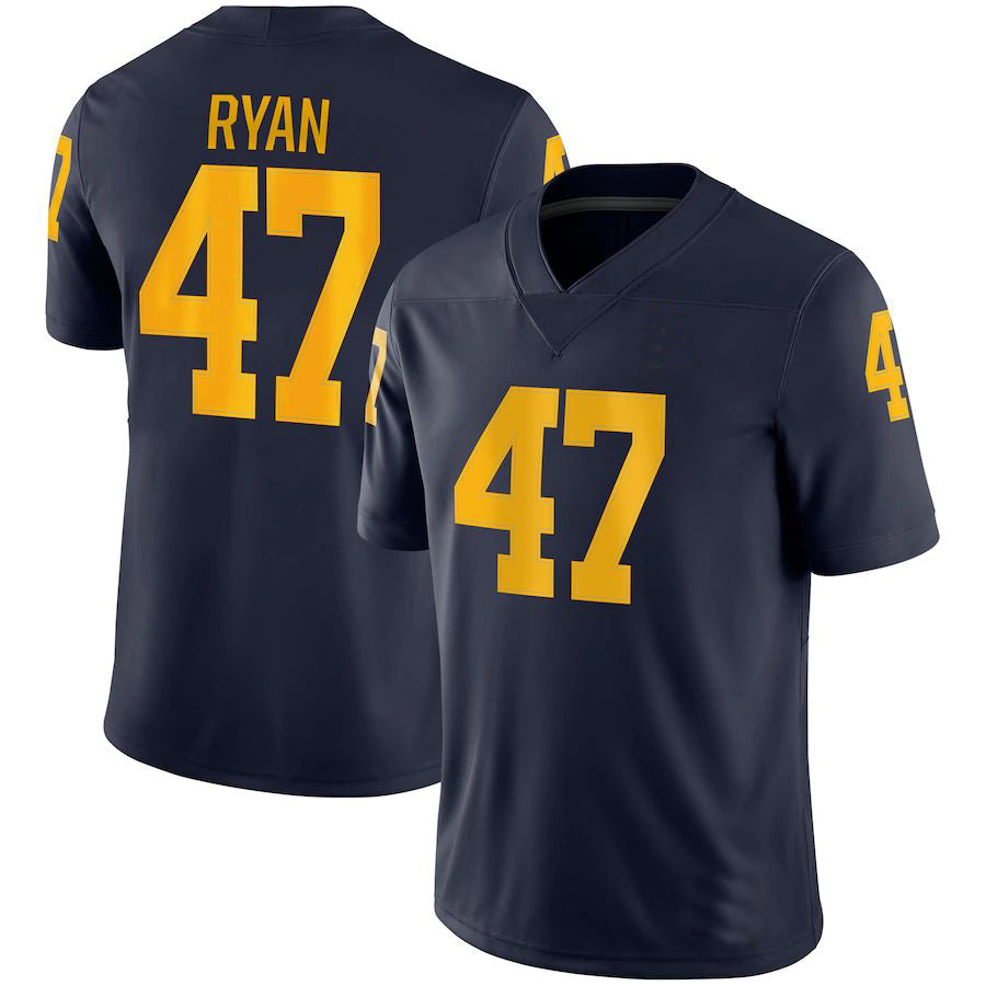 Custom #47 Navy College Shirt Top