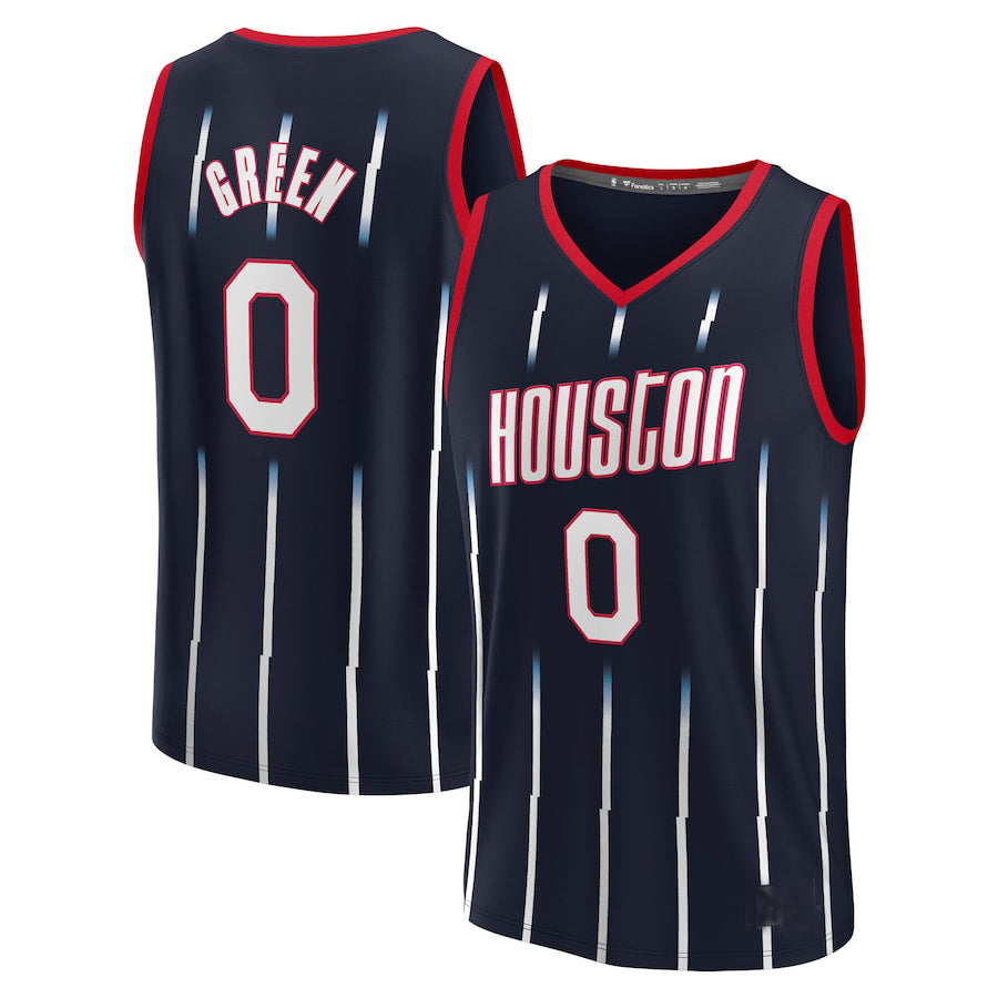 Custom #0 Green 2021 HOU Basketball Shirt Top