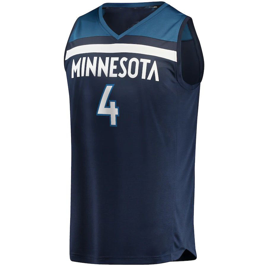 Custom #4 Navy MIN Basketball Shirt Top