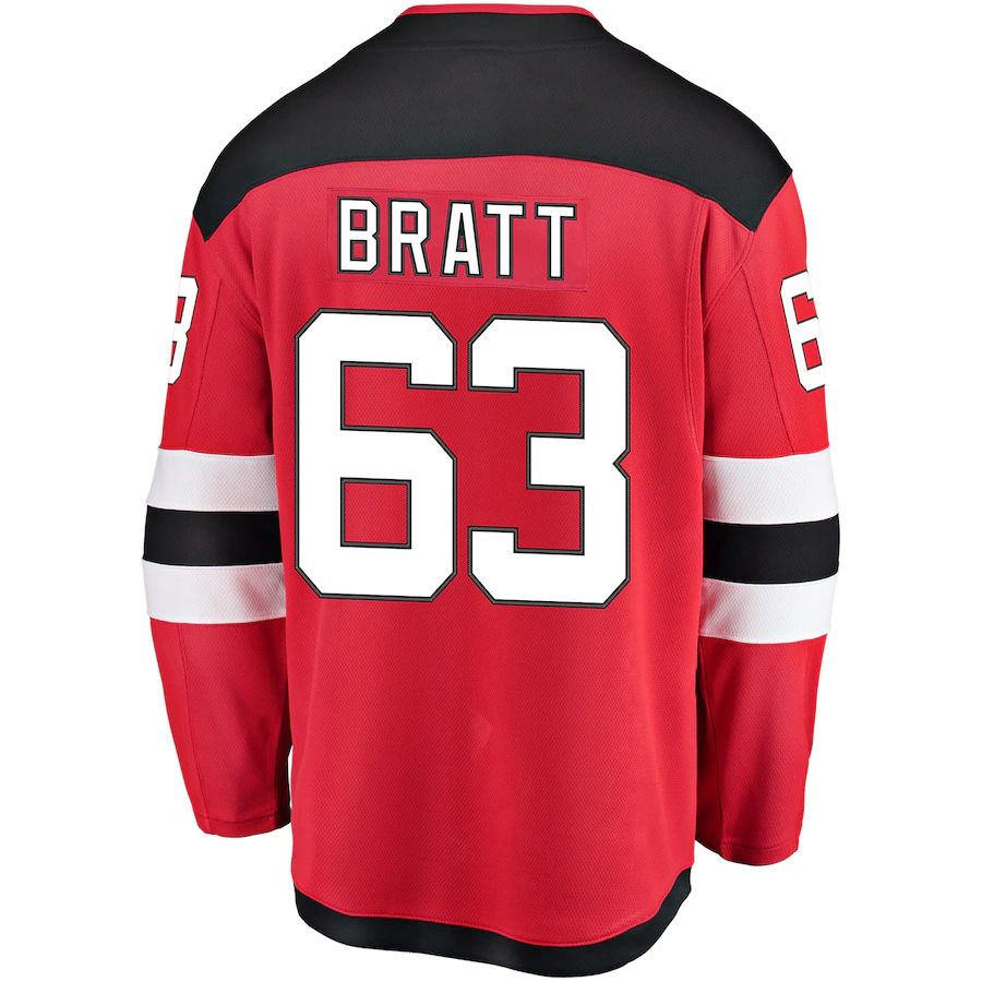 Custom #63 Red NJD Hockey Shirt Top