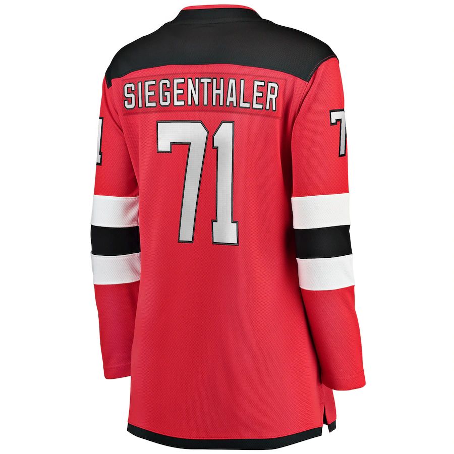 Custom #71 Red NJD Hockey Shirt Top