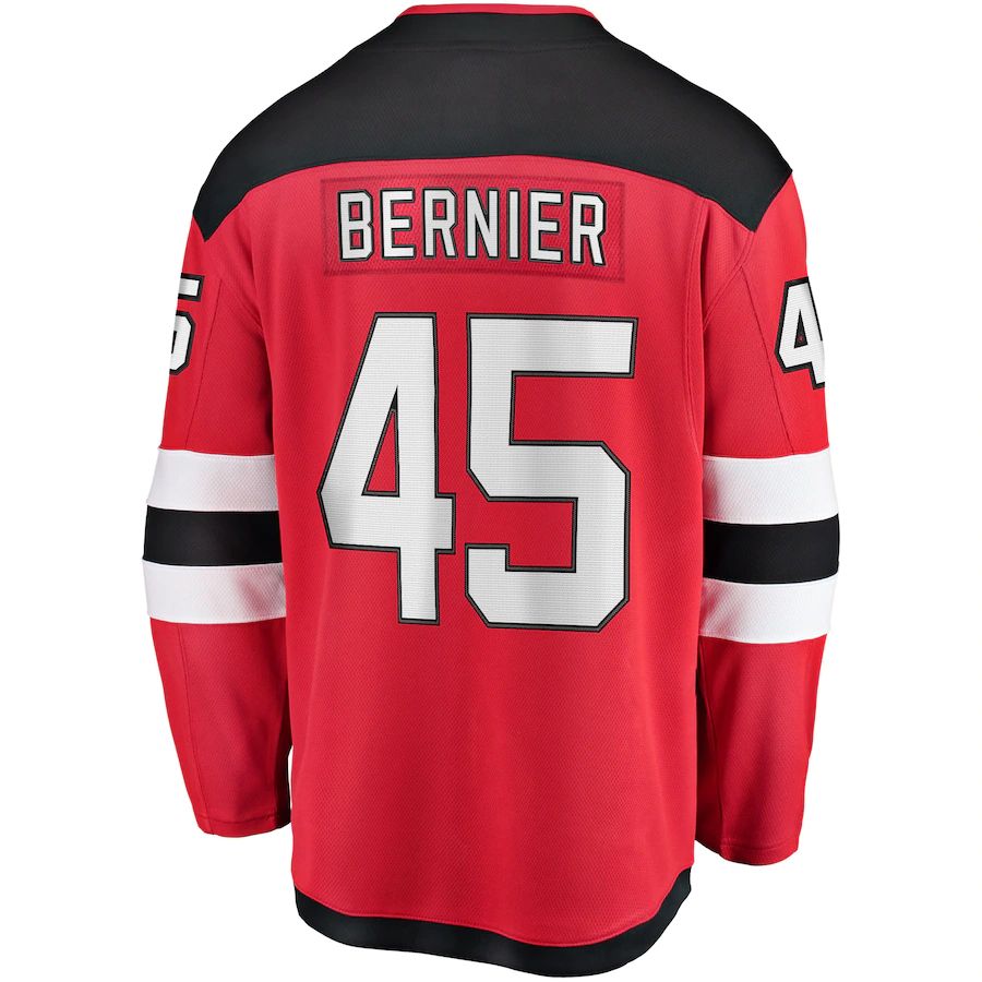 Custom #45 Red NJD Hockey Shirt Top