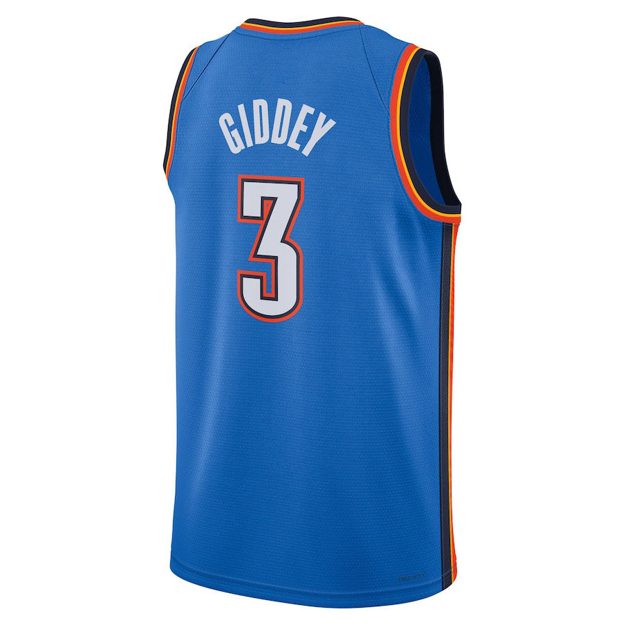 Custom #3 Blue 2022 OKC Basketball Shirt Top