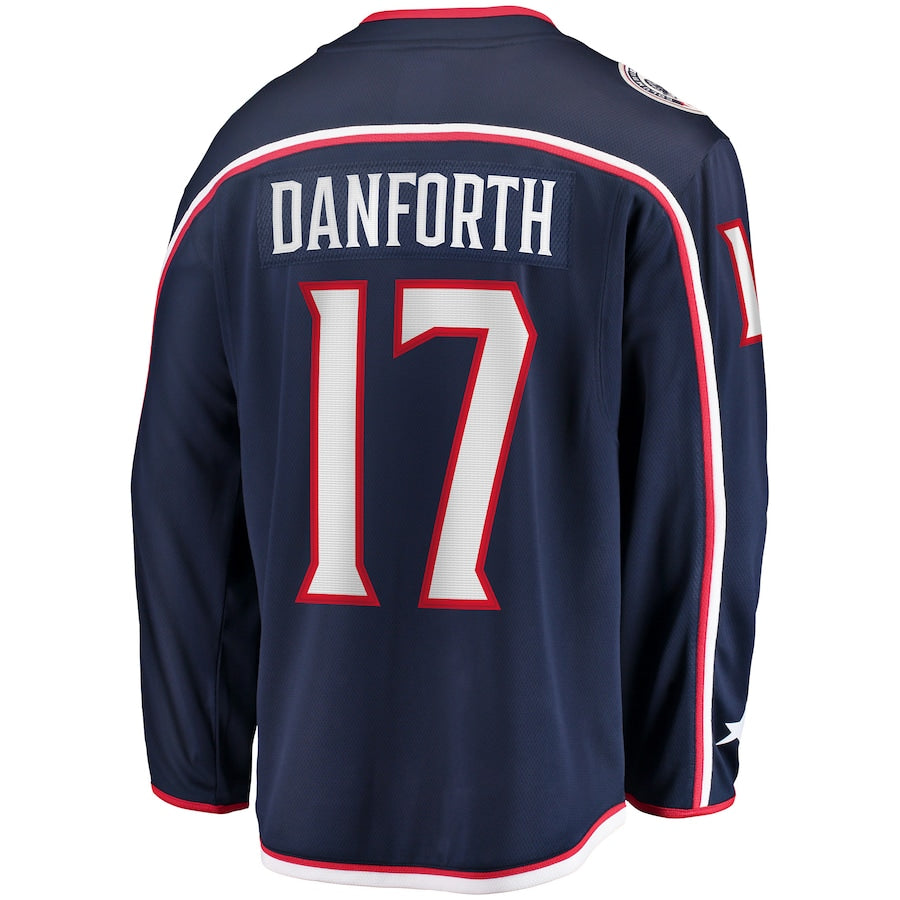 Custom #17 Blue CBJ Hockey Shirt Top