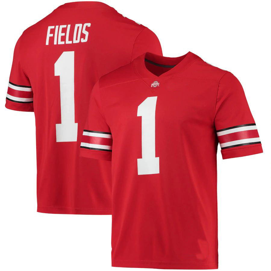 Custom #1 Scarlet 2021 Football Shirt Top