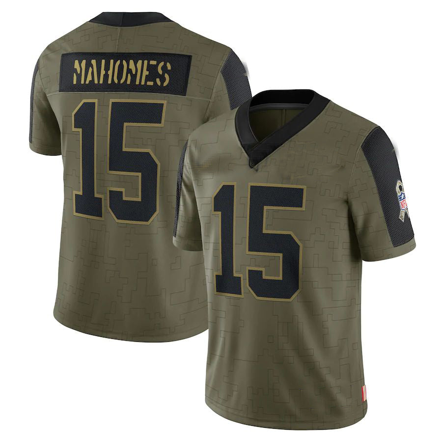 Custom #15 Olive KC Football Shirt Top