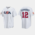 Custom #12 White 2023 PHI Baseball Shirt Top
