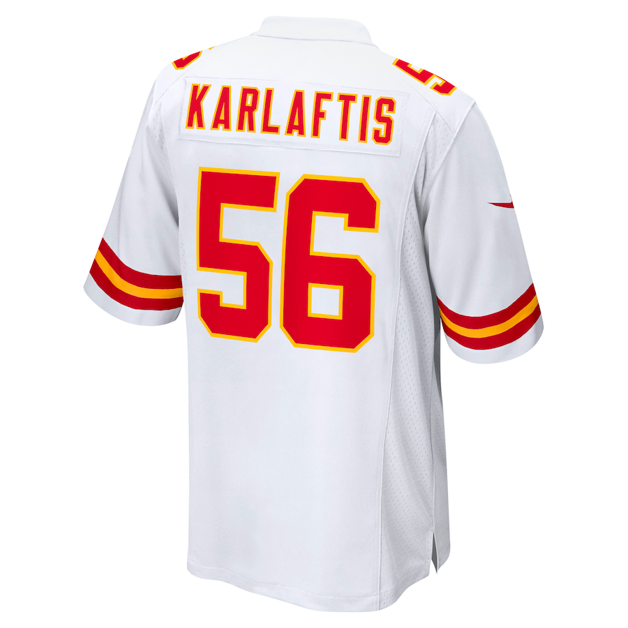 Custom #56 White KC Football Shirt Top