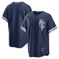 Custom Navy 2022 City Connect KC Baseball Shirt Top