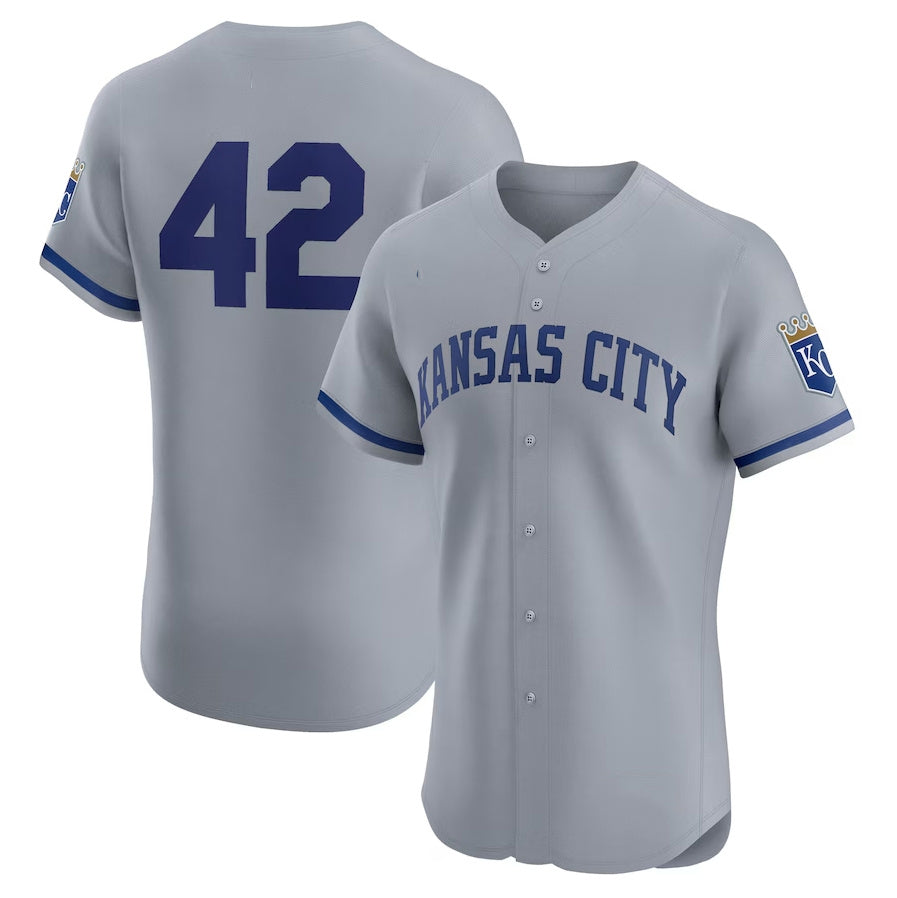 Custom Gray 2024 Jackie Robinson Day KC Baseball Shirt Top
