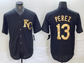 Custom #13 Black KC Baseball Shirt Top