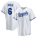 Custom #6 White KC Baseball Shirt Top