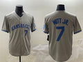 Custom #7 Gray 2024 KC Baseball Shirt Top