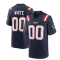 Custom #00 White 2023 NE Football Shirt Top
