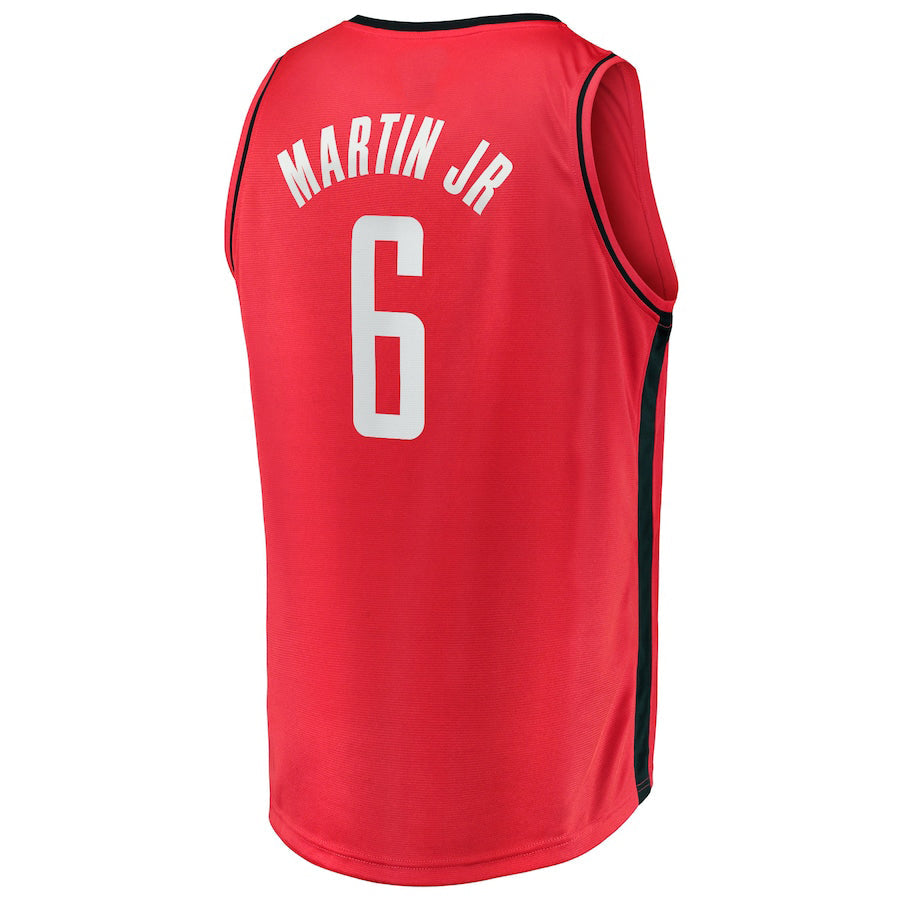 Custom #6 Red 2021 HOU Basketball Shirt Top