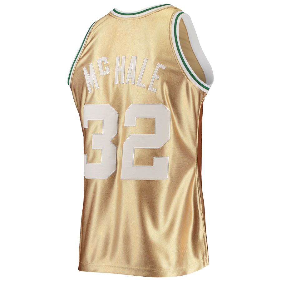 Custom #32 Gold 1985 BOS Basketball Shirt Top