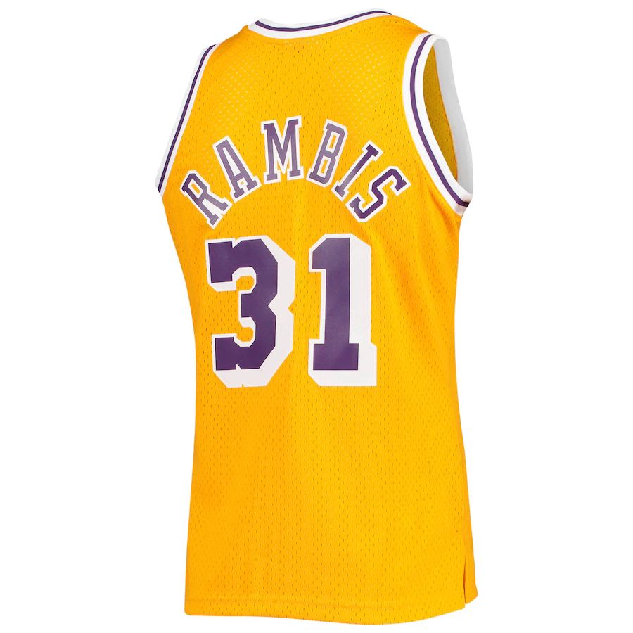 Custom #31 Gold 1984 LAL Basketball Shirt Top