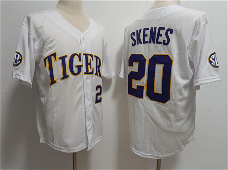 Custom #20 White 2023 DET Baseball Shirt Top