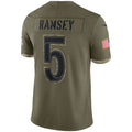Custom #5 Olive 2022 LAR Football Shirt Top