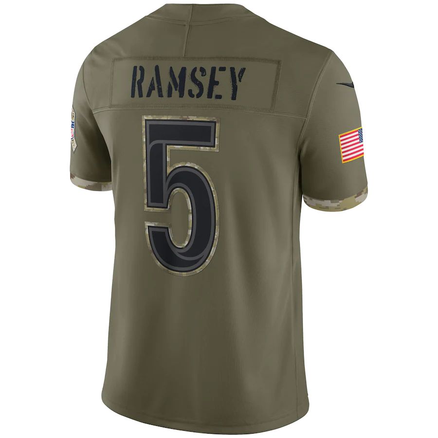 Custom #5 Olive 2022 LAR Football Shirt Top