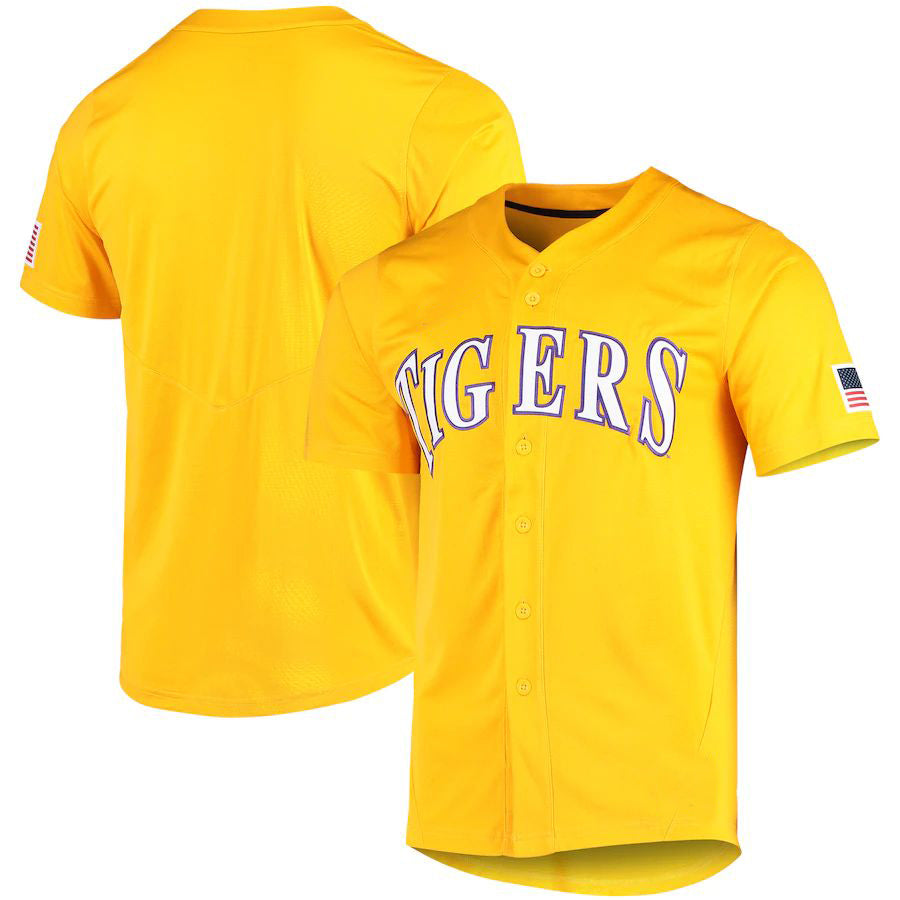 Custom Gold DET Baseball Shirt Top