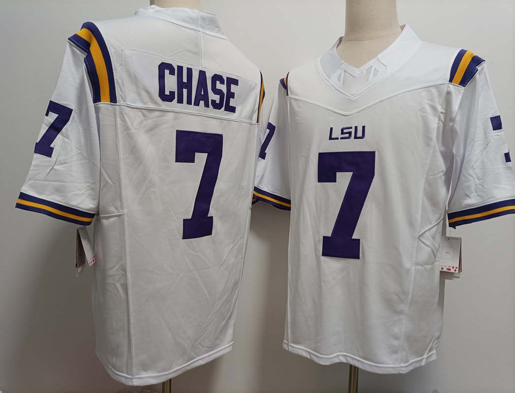 Custom #7 White College Shirt Top