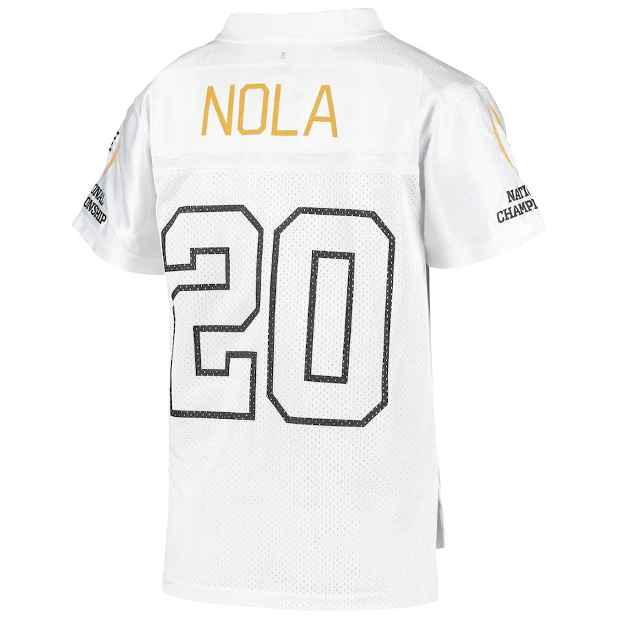 Custom #20 White 2020 Championship College Shirt Top