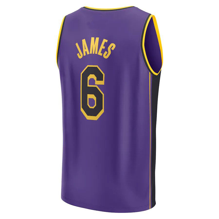 Custom #6 Purple 2022 LAL Basketball Shirt Top