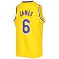 Custom #6 Gold 2020 LAL Basketball Shirt Top