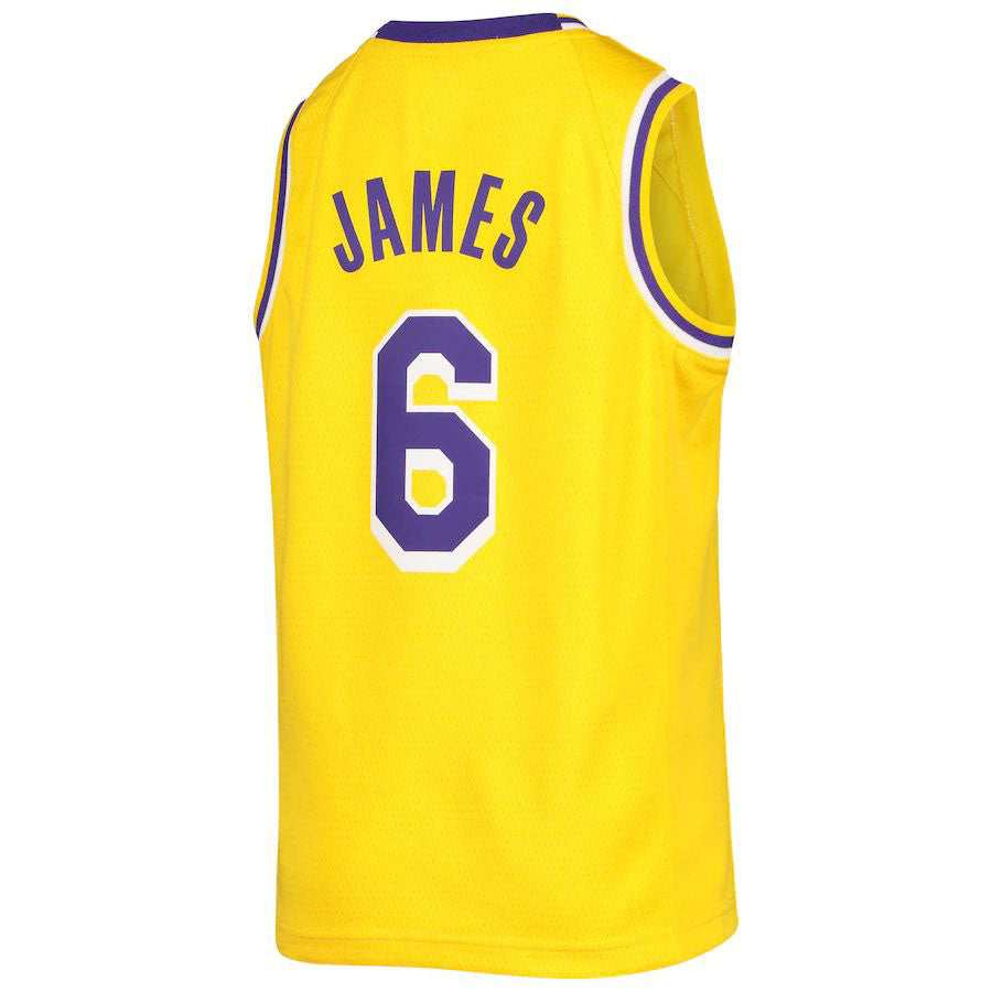 Custom #6 Gold 2021 LAL Basketball Shirt Top