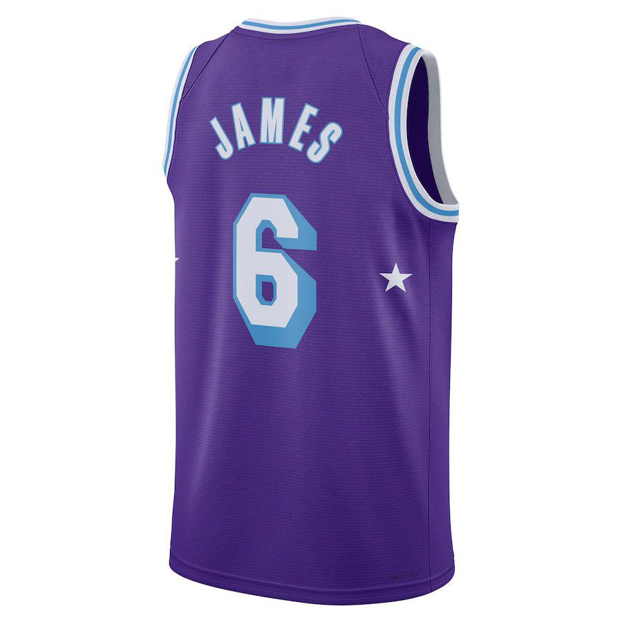 Custom #6 Purple 2021 LAL Basketball Shirt Top