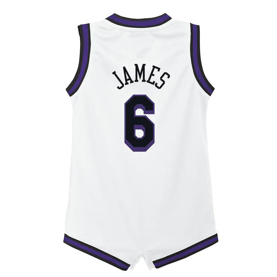 Custom #6 White 2022 LAL Basketball Shirt Top