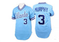 Custom #3 Light Blue 1982 Throwback ATL Baseball Shirt Top