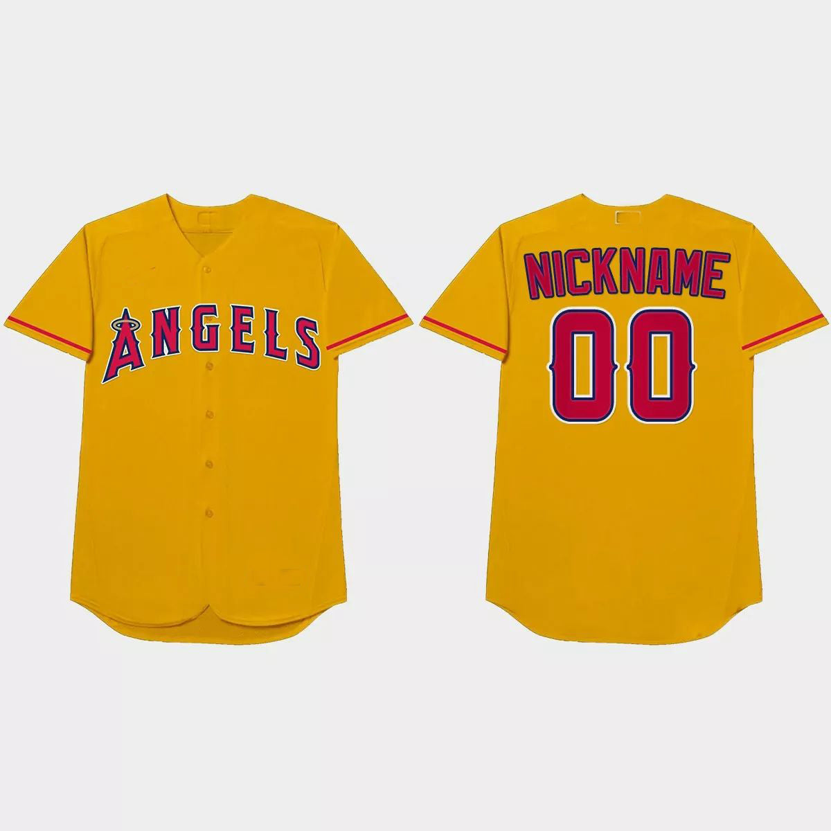 Custom Gold 2021 LAA Baseball Shirt Top