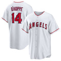 Custom #14 White LAA Baseball Shirt Top
