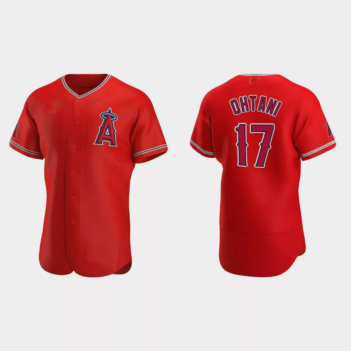 Custom #17 Red 2020 LAA Baseball Shirt Top