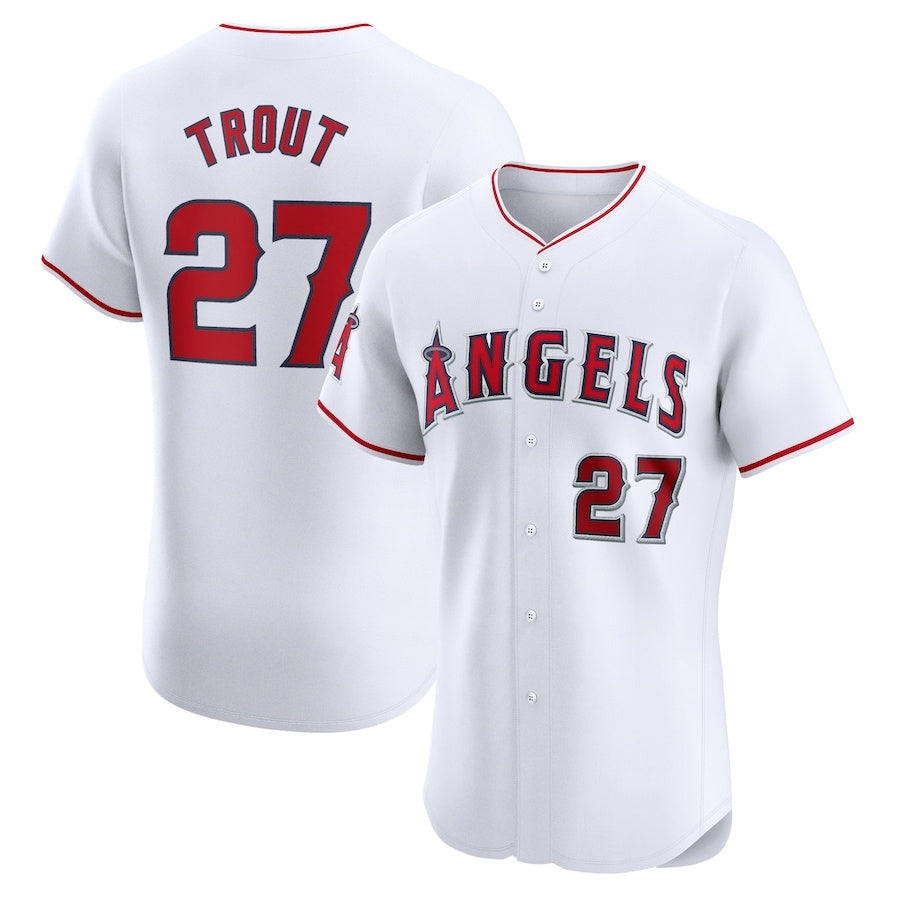Custom #27 White LAA Baseball Shirt Top
