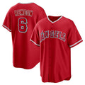 Custom #6 Red LAA Baseball Shirt Top