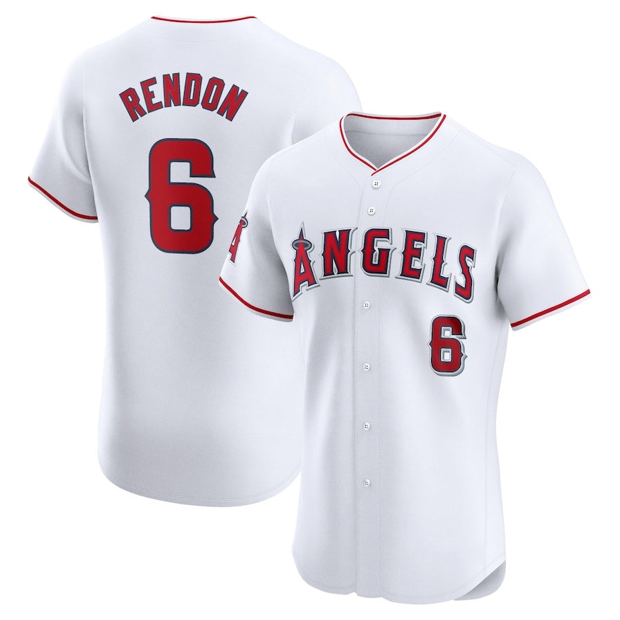 Custom #6 White LAA Baseball Shirt Top