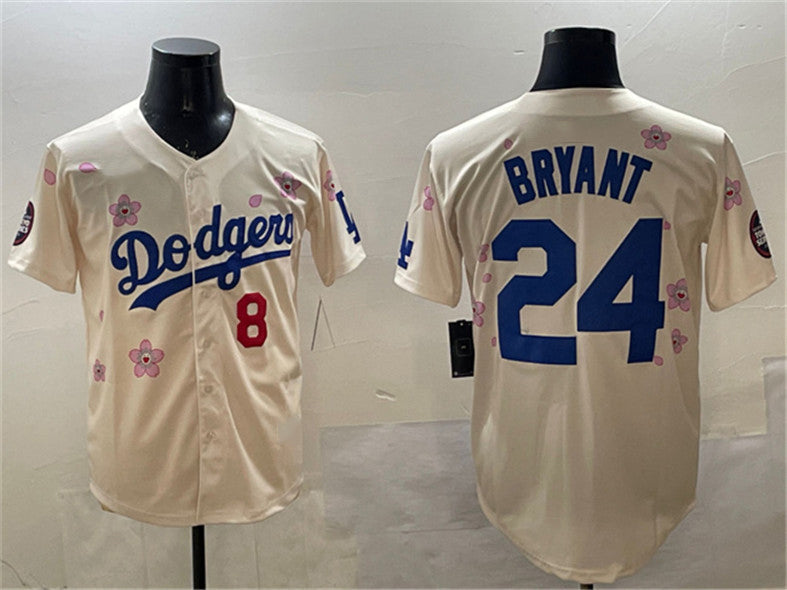 Custom #8 Cream 2025 LAD Baseball Shirt Top