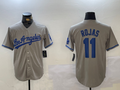 Custom #11 Grey LAD Baseball Shirt Top