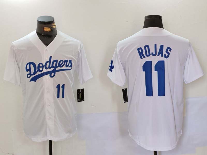 Custom #11 White LAD Baseball Shirt Top